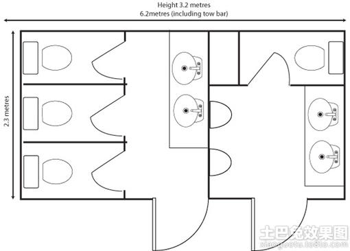 公共卫生间设计图尺寸展示